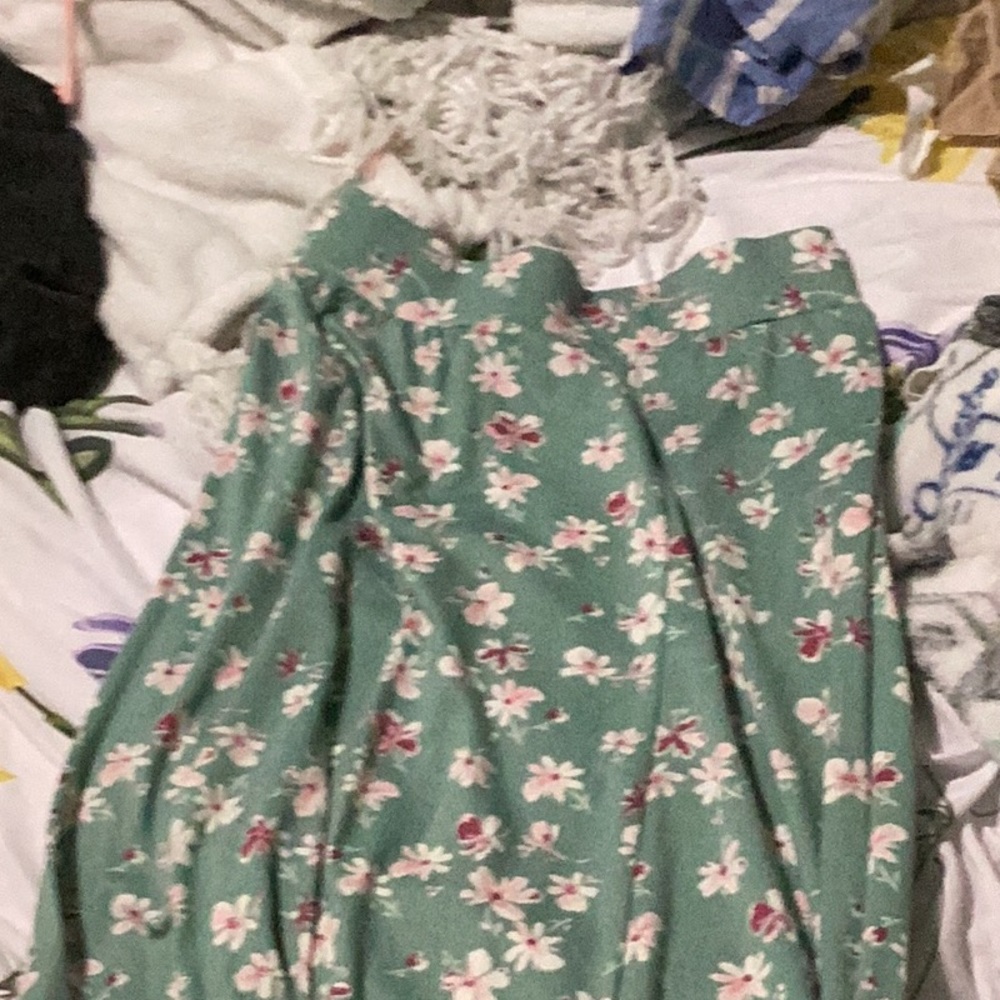 Long green skirt